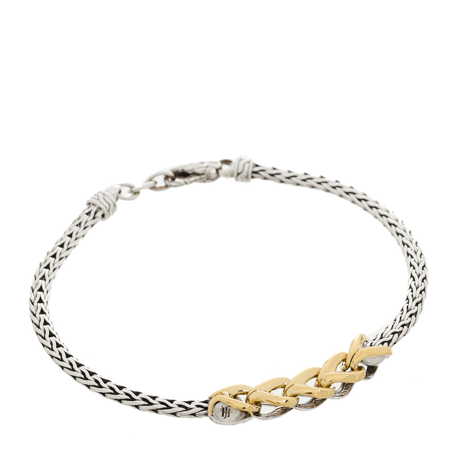 John Hardy Sterling Silver 18K Yellow Gold Asli Classic Chain Link Station Bracelet 1 of 4