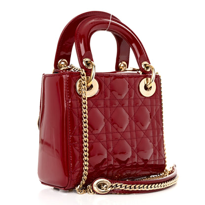 Christian Dior Patent Cannage Mini Lady Dior Red 4 of 11