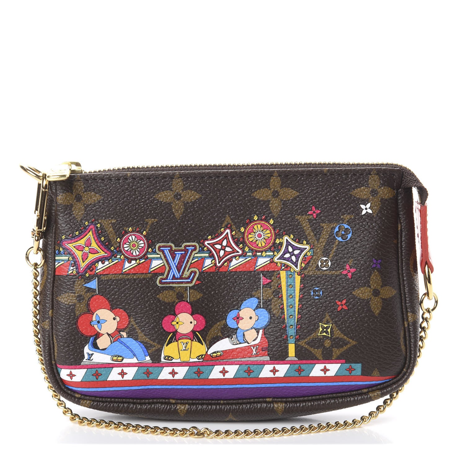 Louis Vuitton Monogram 2020 Christmas Animation Bumper Cars Mini Pochette Accessories Coquelicot 1 of 6