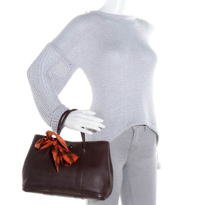 Hermes Swift Leather Bolduc Twilly Garden Party TPM Tote Chocolate 2 of 8
