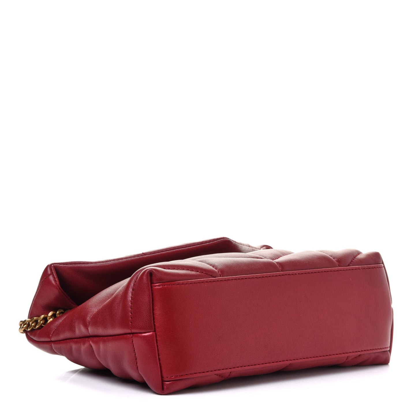 Lambskin Quilted Toy Loulou Puffer Monogram Chain Satchel Red
