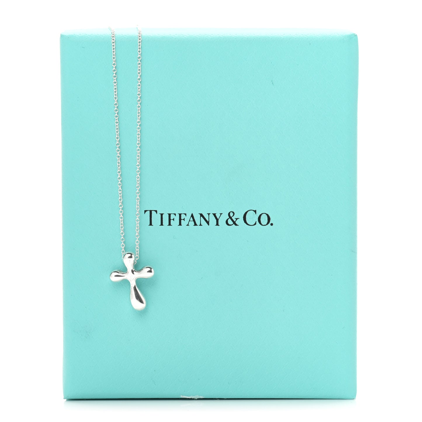 Sterling Silver 16mm Elsa Peretti Cross Pendant Necklace