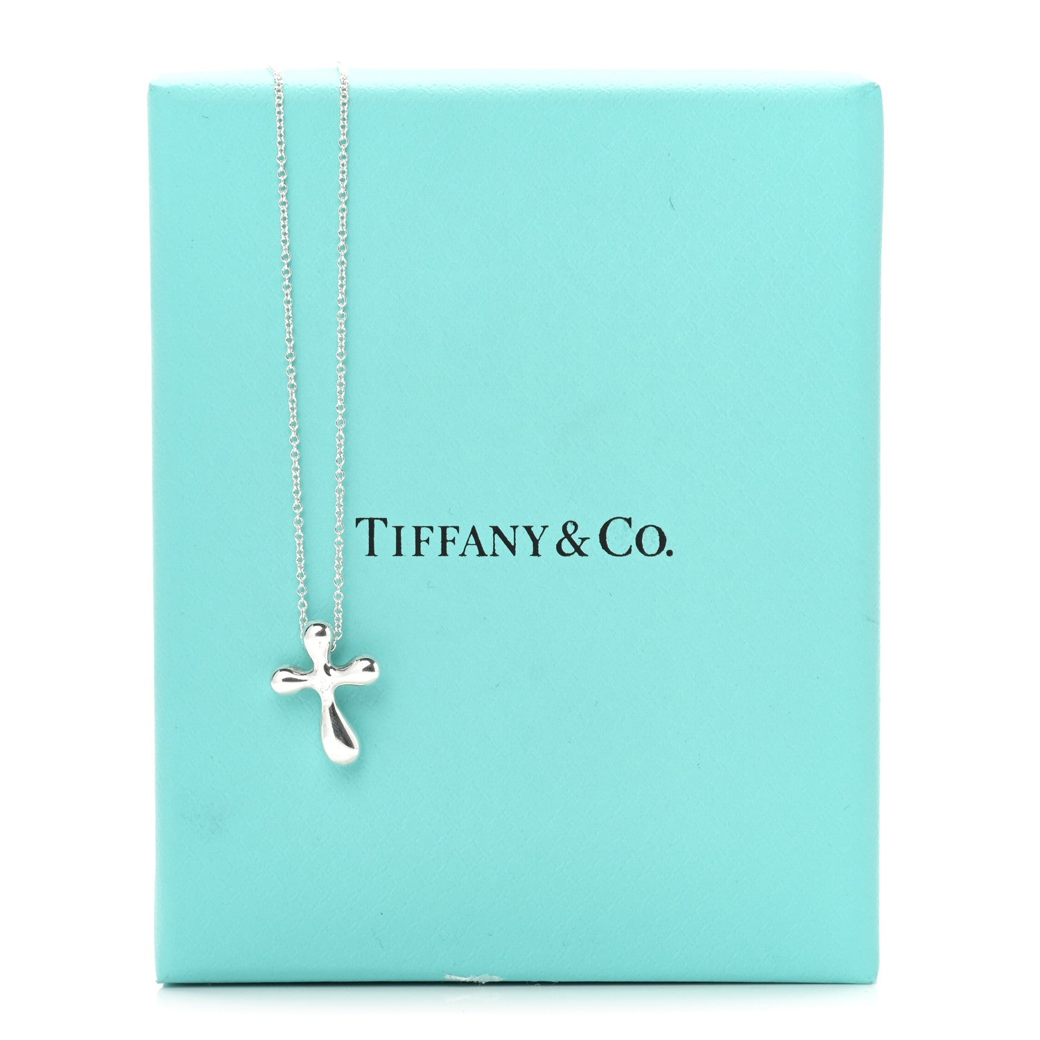 Tiffany Sterling Silver 16mm Elsa Peretti Cross Pendant Necklace 6 of 6