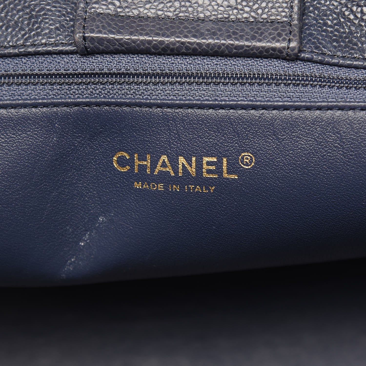 Chanel Crumpled Grained Calfskin Quilted Tote Blue 8 of 15