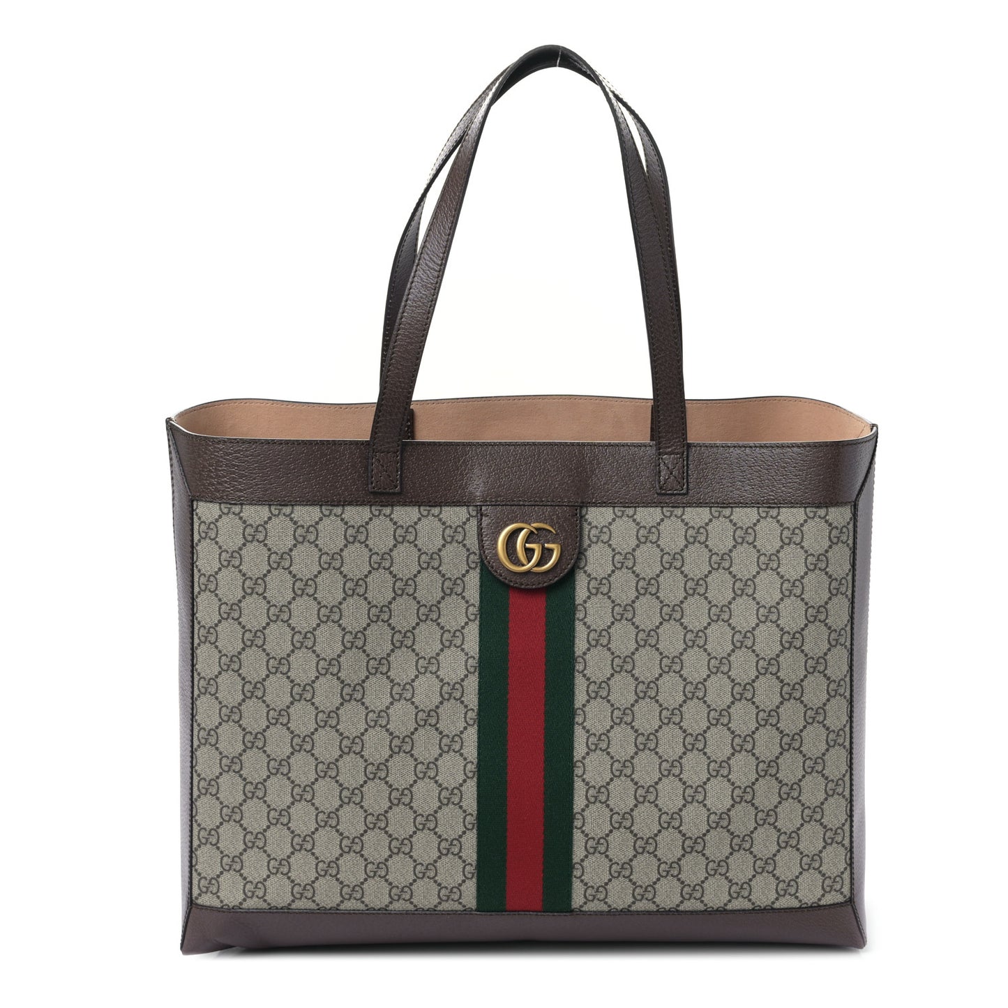 GG Supreme Monogram Web Ophidia Tote Brown