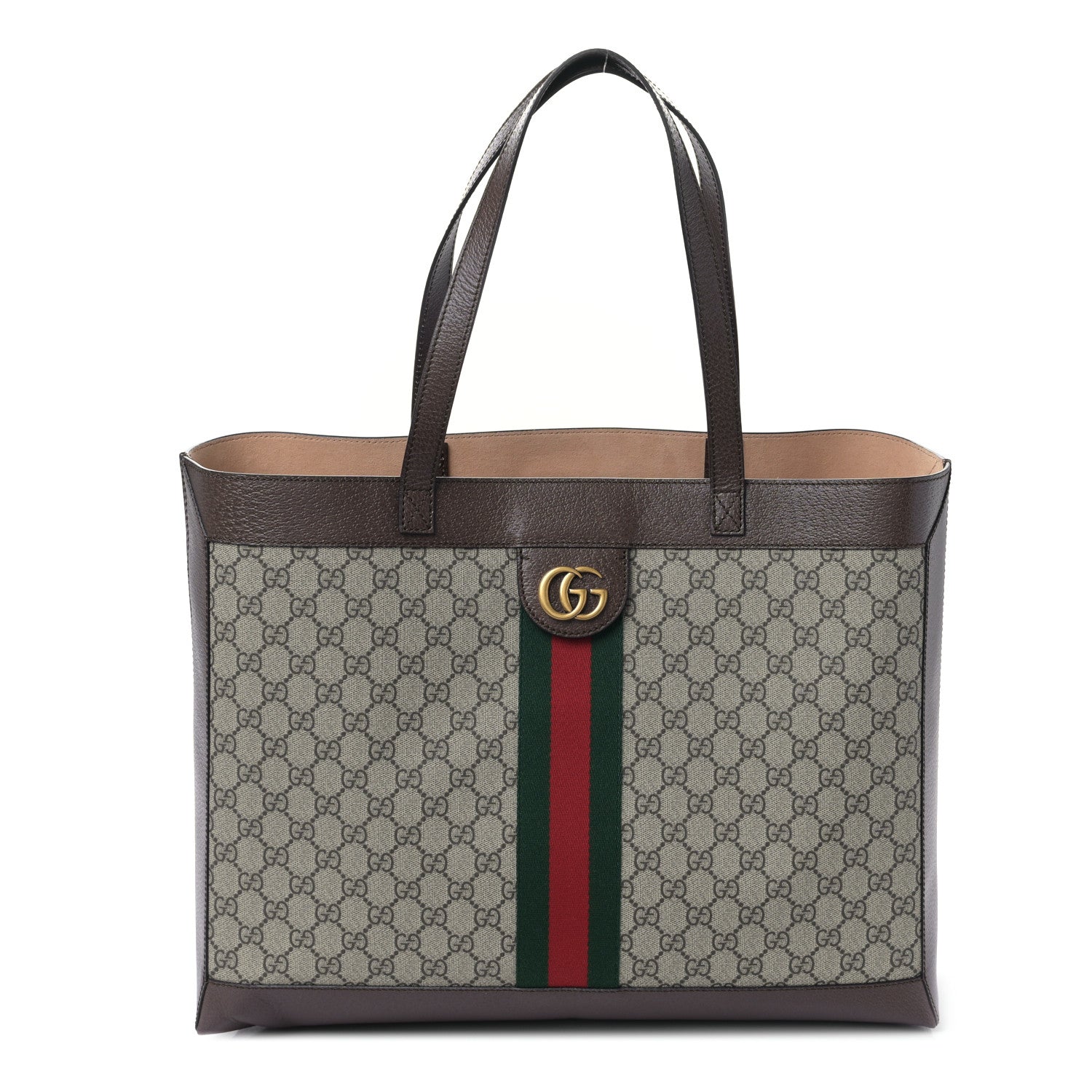 Gucci GG Supreme Monogram Web Ophidia Tote Brown 1 of 10