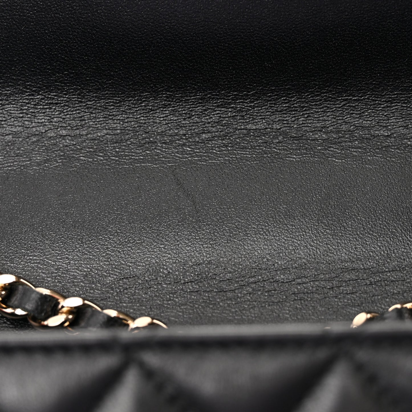 Lambskin Quilted Trendy CC Flap Phone Holder With Chain Black