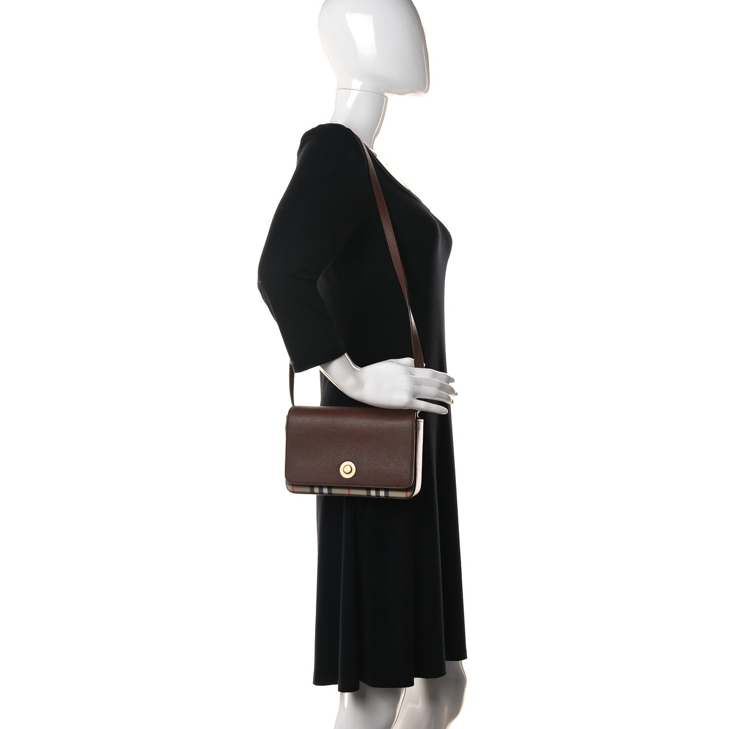 Burberry Calfskin Vintage Check New Hampshire Bag Archive Beige Tan 2 of 9