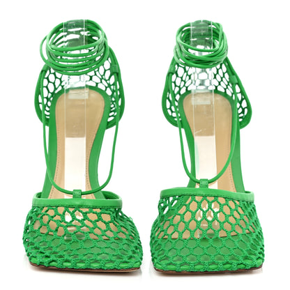 Bottega Veneta Mesh Nappa Stretch Ankle Tie 90mm Sandals 37 Grass 2 of 8