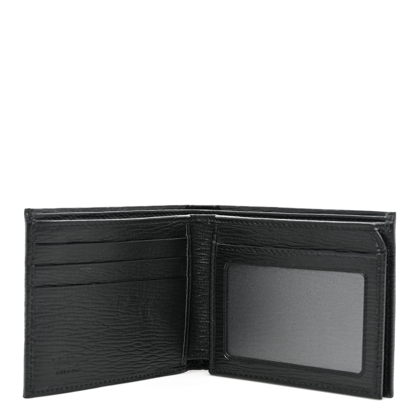 Mens Stamped Calfskin Revival Bi-Fold Wallet Black