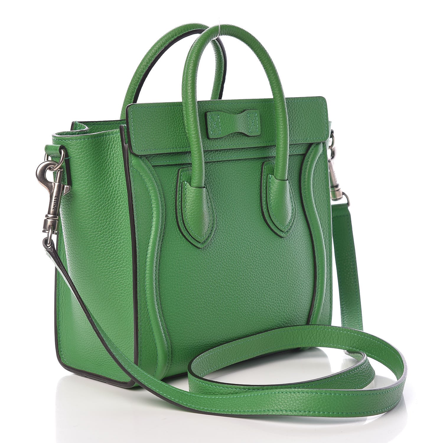 Celine Drummed Calfskin Nano Luggage Mint 3 of 12