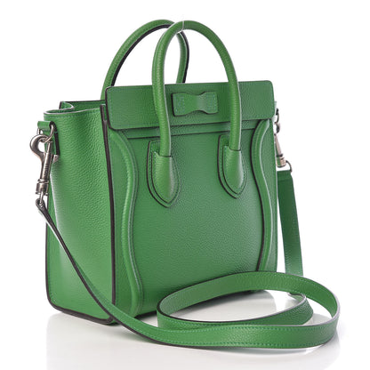 Celine Drummed Calfskin Nano Luggage Mint 3 of 12