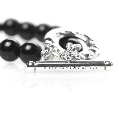 Tiffany Sterling Silver Black Onyx Bead Toggle Bracelet 4 of 4