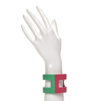 Hermes Lacquered Wood Ano Bracelet PM Intense Green Azalea 2 of 5