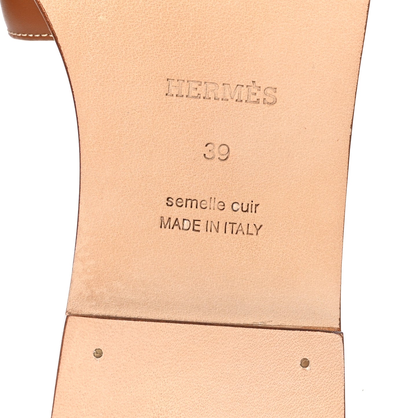 Box Calfskin Oran Sandals 39 Gold