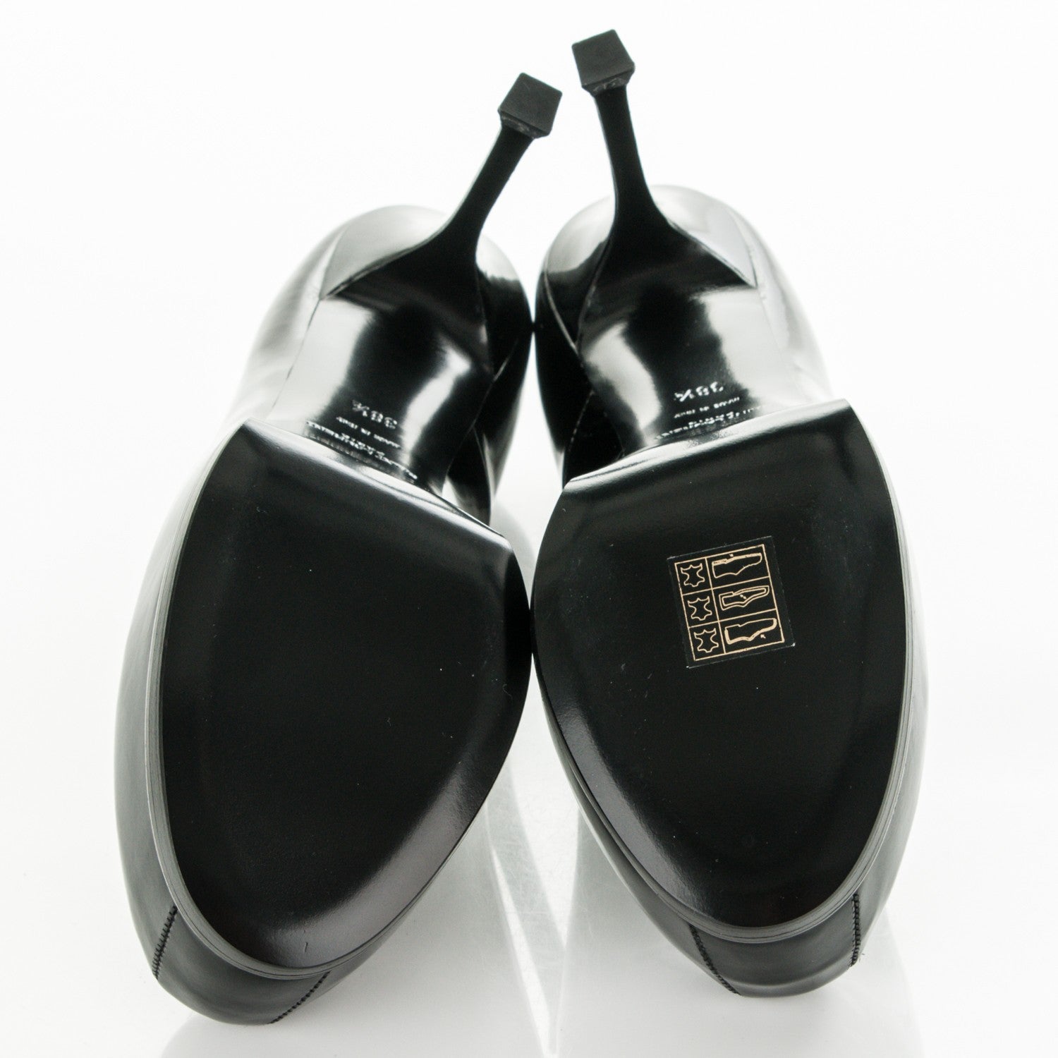 Saint Laurent Vitello Vernice Tribtoo 80 Pumps 38.5 Black 5 of 8