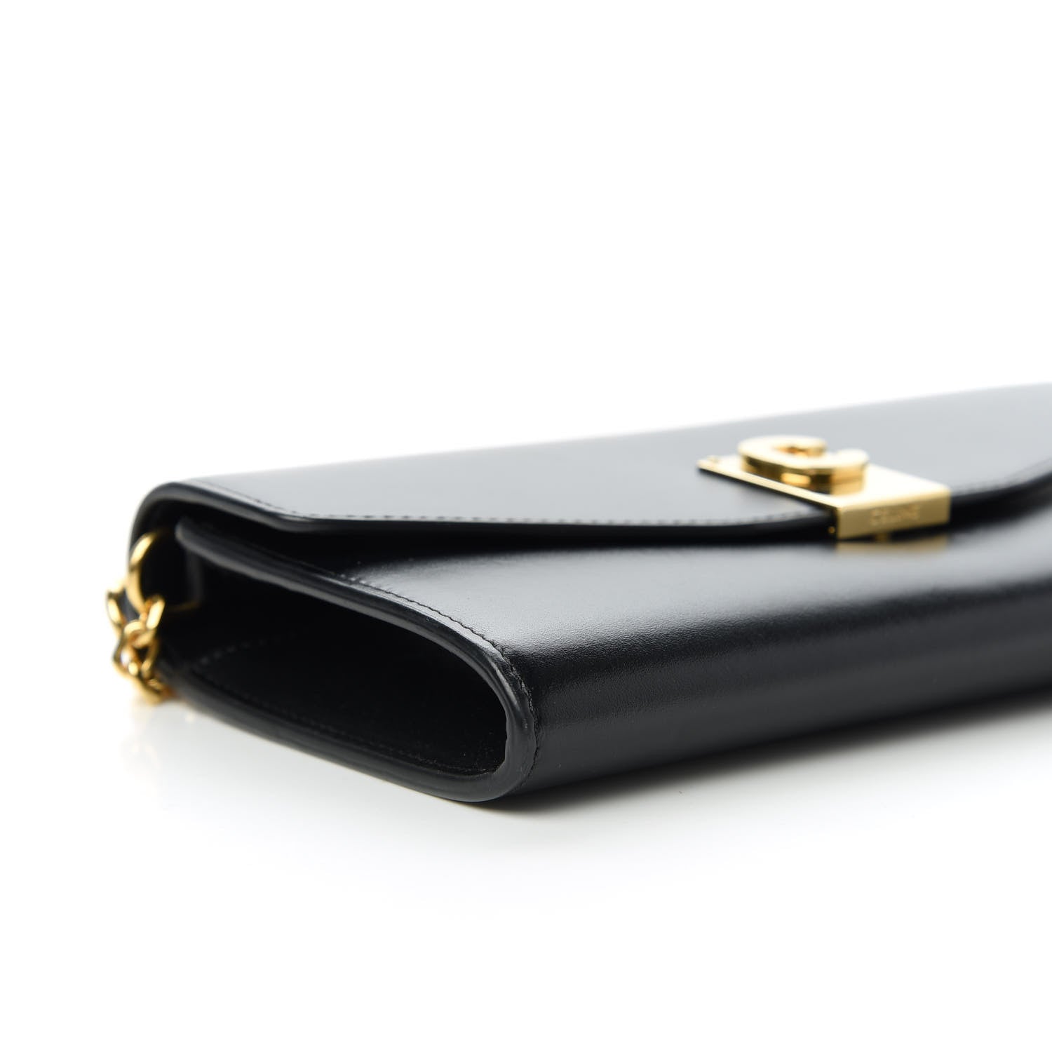 Celine Shiny Smooth Calfskin C Wallet On Chain Bag Black 6 of 10