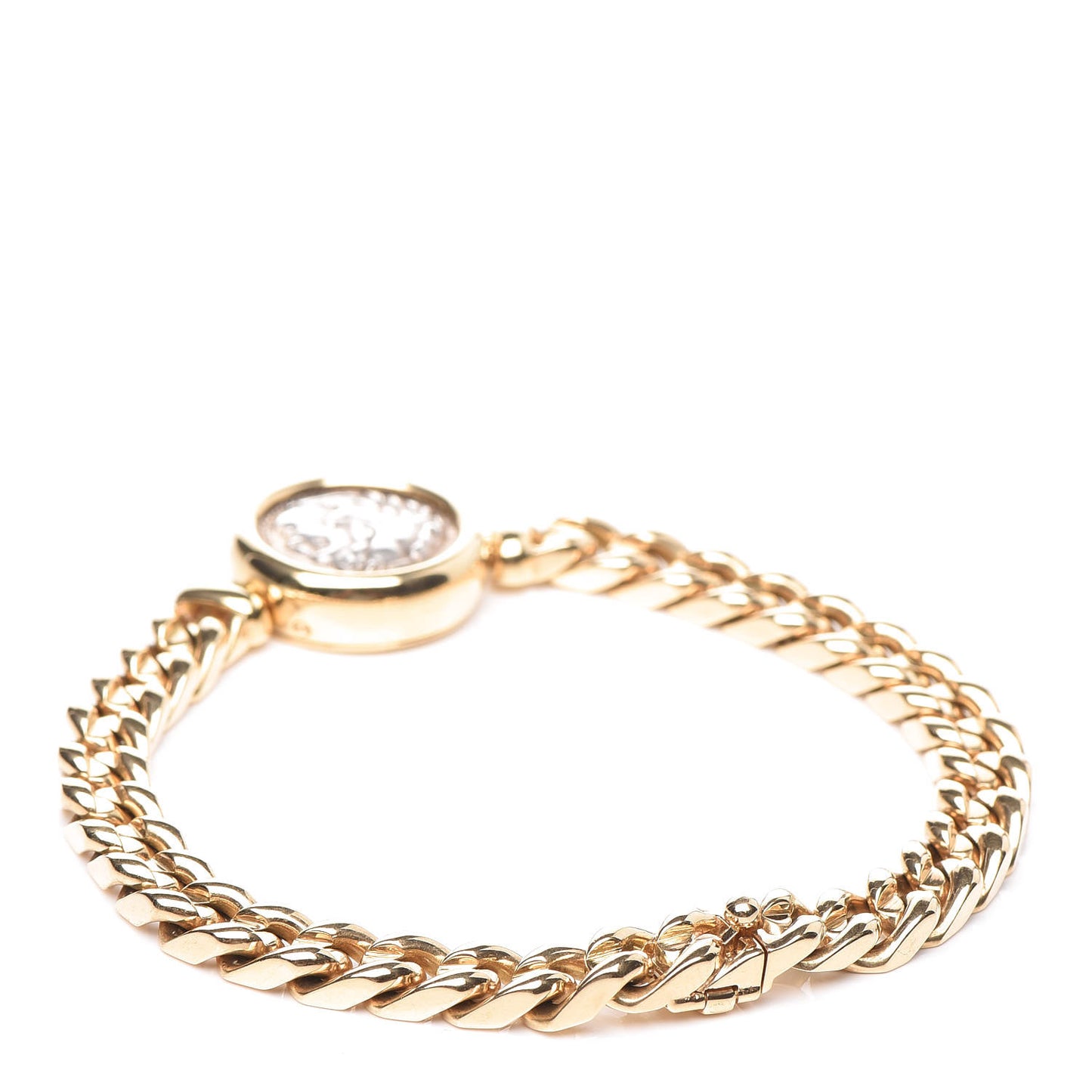 18K Yellow Gold Silver 20mm Monete Ancient Coin Bracelet