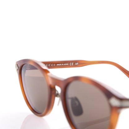 Gucci Acetate Round Metal Sunglasses GG0071S Havana 6 of 8