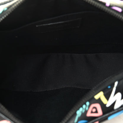 Saint Laurent Grain De Poudre Medium Classic Monogram Multicolor Graphic Print Lou Camera Bag Black 4 of 4