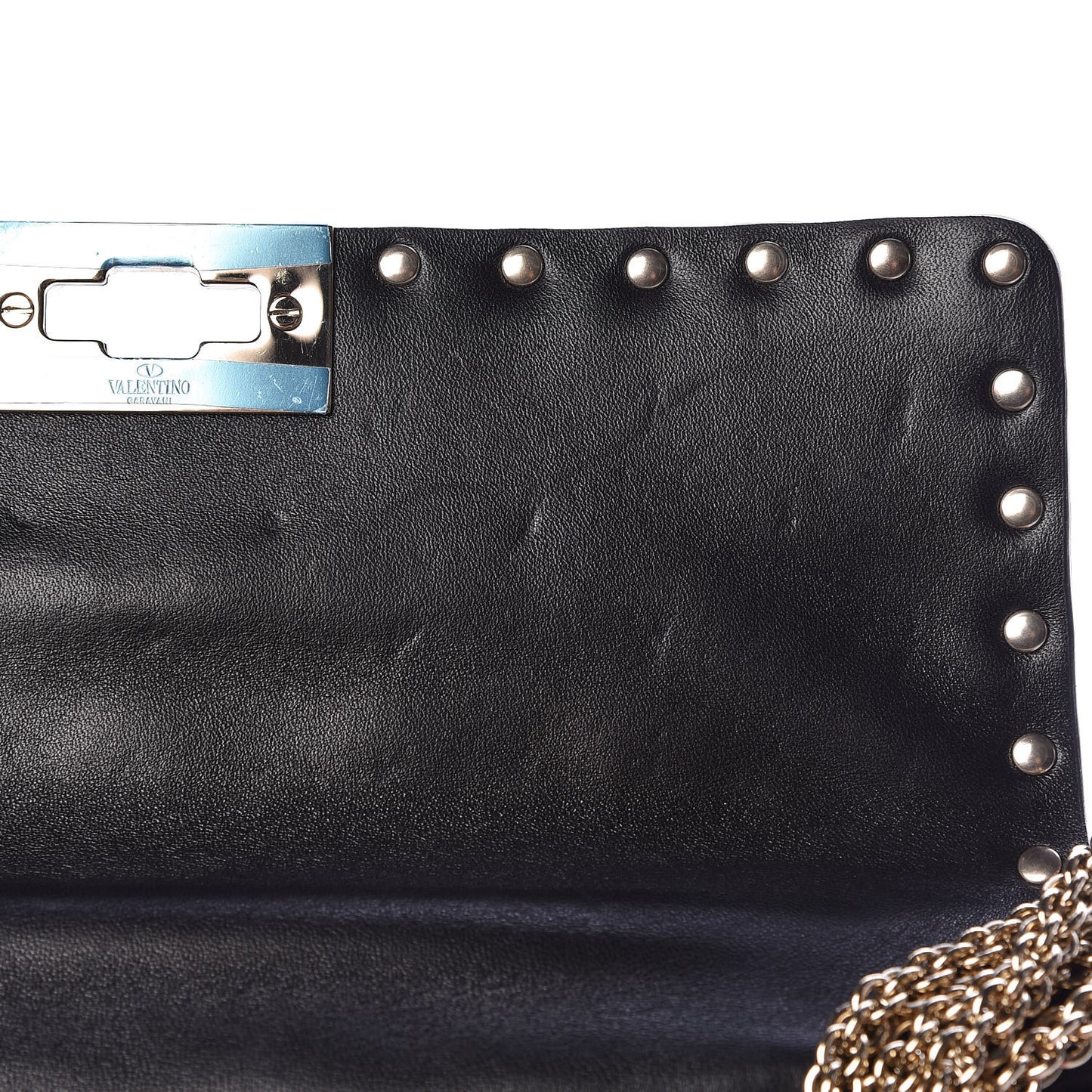 Metallic Wrinkled Lambskin Medium Rockstud Spike Shoulder Bag Lipstick