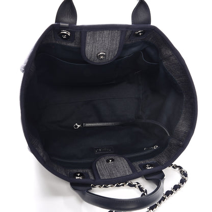Chanel Canvas Large Deauville Tote Dark Blue 5 of 7