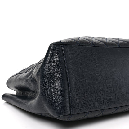 Chanel Caviar Quilted Grand Shopping Tote GST Dark Navy Blue 7 of 8