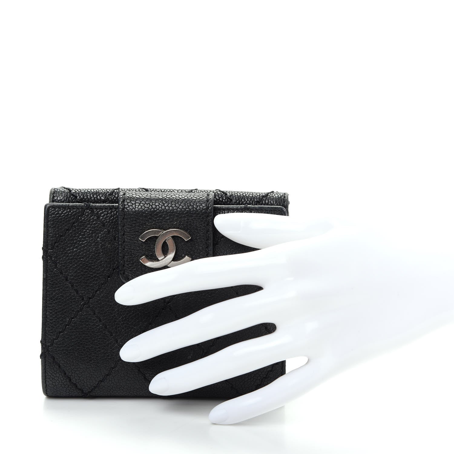 Chanel Caviar Outdoor Ligne French Wallet Black 2 of 9