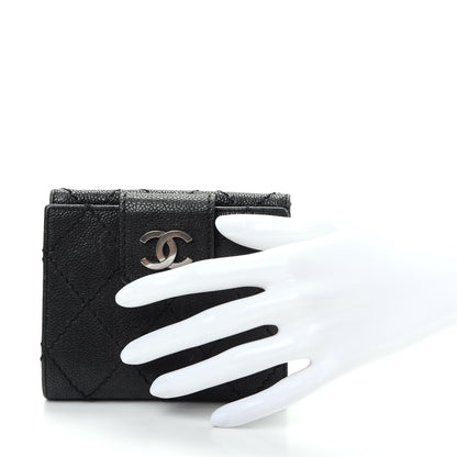 Chanel Caviar Outdoor Ligne French Wallet Black 2 of 9