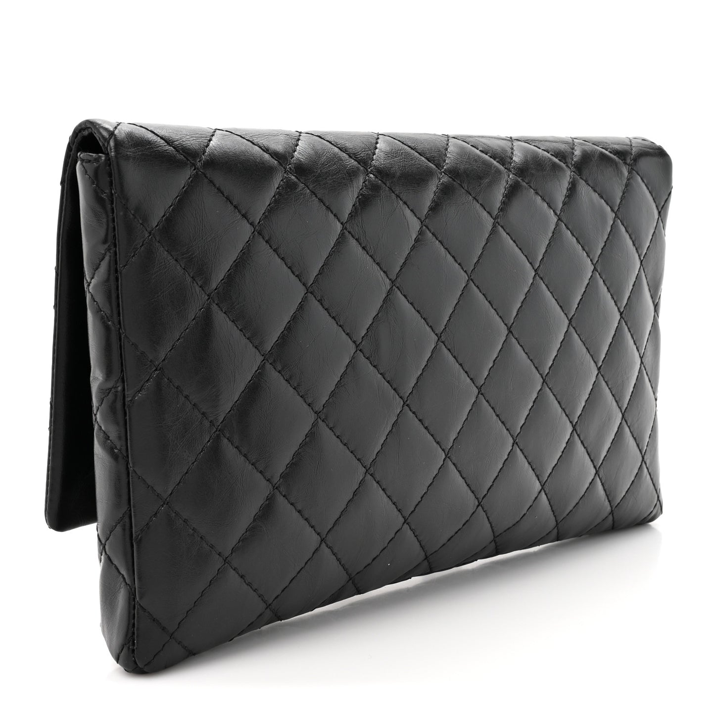 Aged Calfskin Quilted Reissue 2.55 Clutch Black