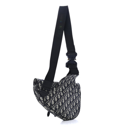 Christian Dior Oblique Mens Saddle Bag Blue 2 of 4