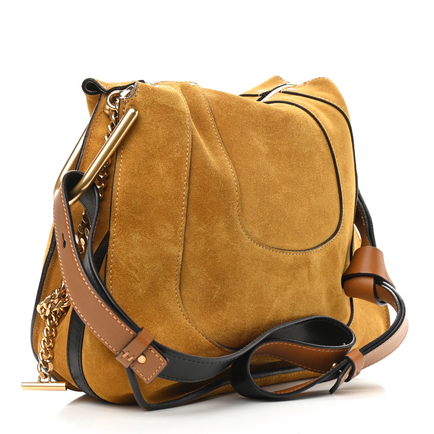Chloe Calfskin Suede Small Hayley Hobo Mustard Brown 3 of 10