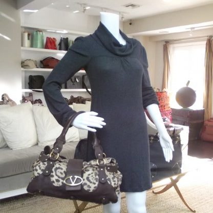 Valentino Garavani Leopard Print Pony Hair Catch Satchel 2 of 9