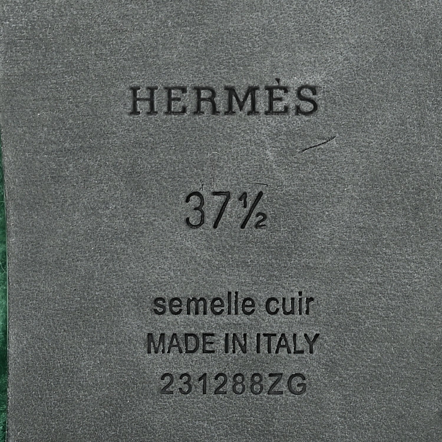 Hermes Woolskin Oran Sandals 37.5 Vert Anglais 8 of 10