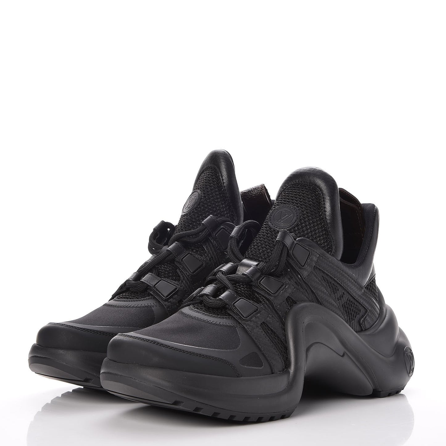Calfskin Technical Nylon LV Archlight Sneakers 37 Black