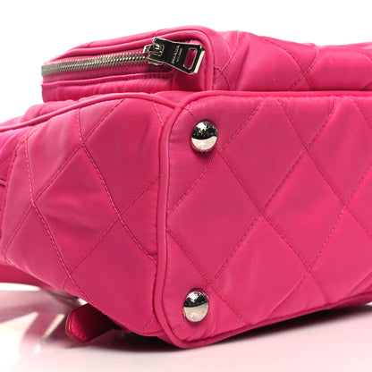 Prada Nylon Tessuto Impuntu Quilted Backpack Fuxia 9 of 10