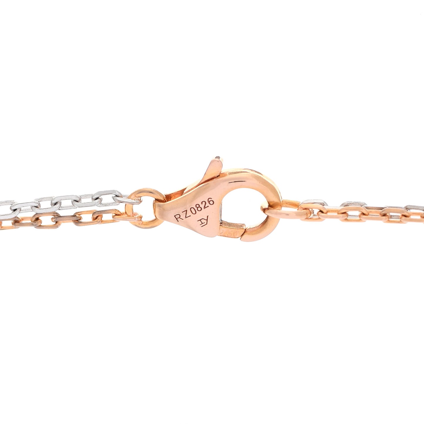 18K White Pink Gold Diamond Three Ring LOVE Pendant Necklace