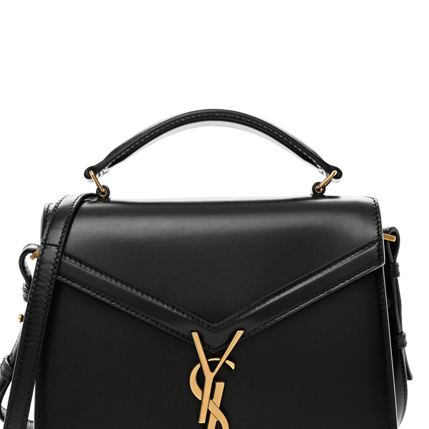 Saint Laurent Calfskin Mini Classic Monogram Cassandra Top Handle Black 5 of 10