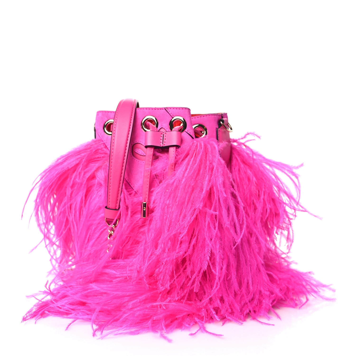 Christian Louboutin Suede Ostrich Marie Jane Bucket Diva 1 of 8