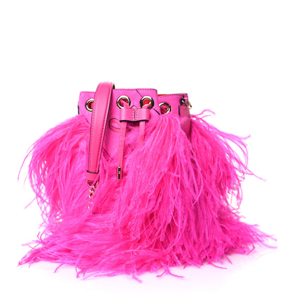 Christian Louboutin Suede Ostrich Marie Jane Bucket Diva 1 of 8