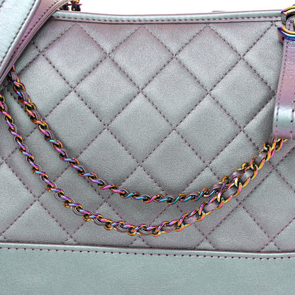 Chanel Iridescent Lambskin Calfskin Quilted Medium Gabrielle Hobo Light Purple 8 of 10