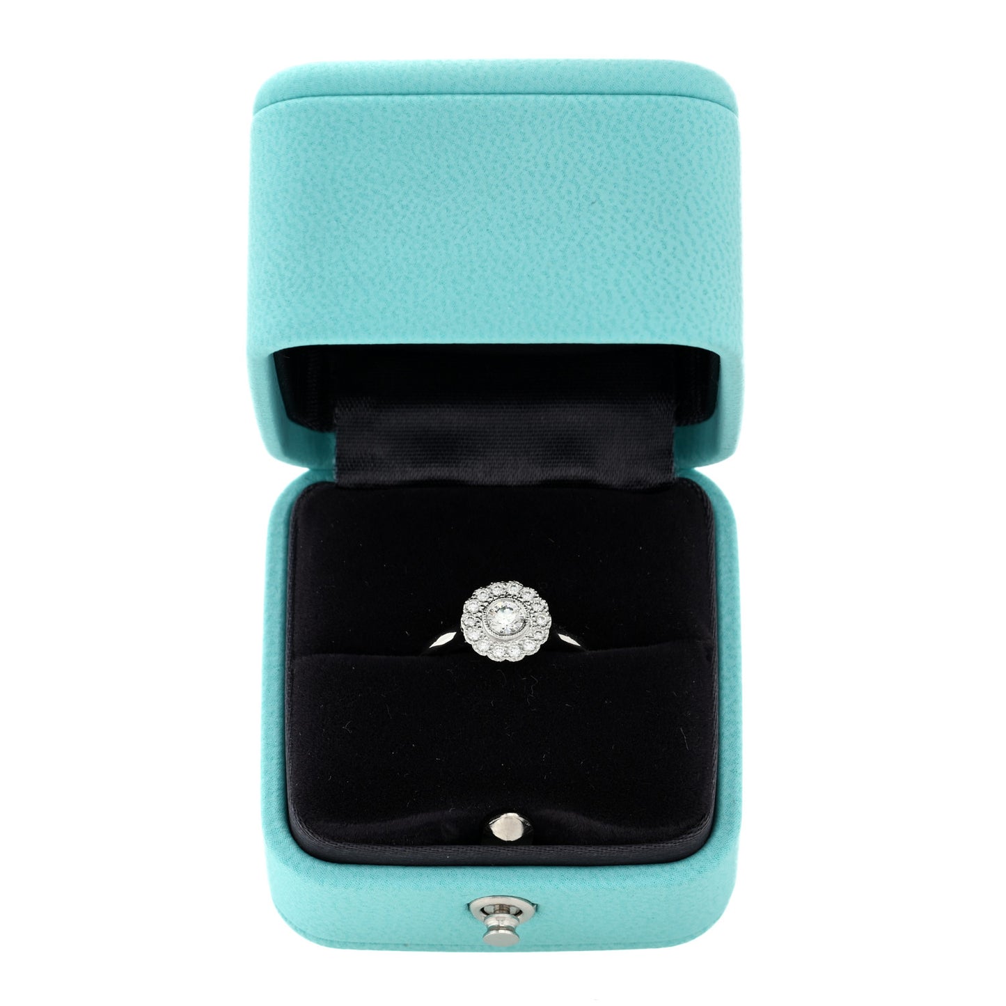 Platinum Diamond Round Enchant Flower Ring 49 5