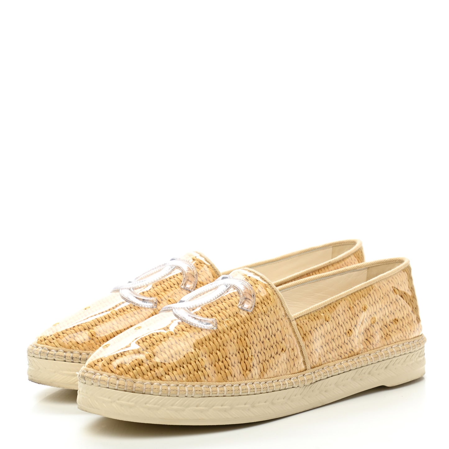 PVC Raffia CC Espadrilles 39 Beige
