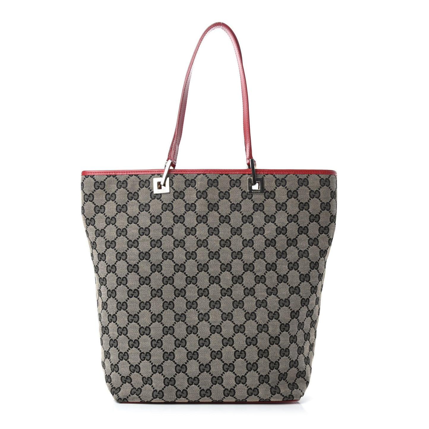 Monogram Large Bucket Tote Navy Red