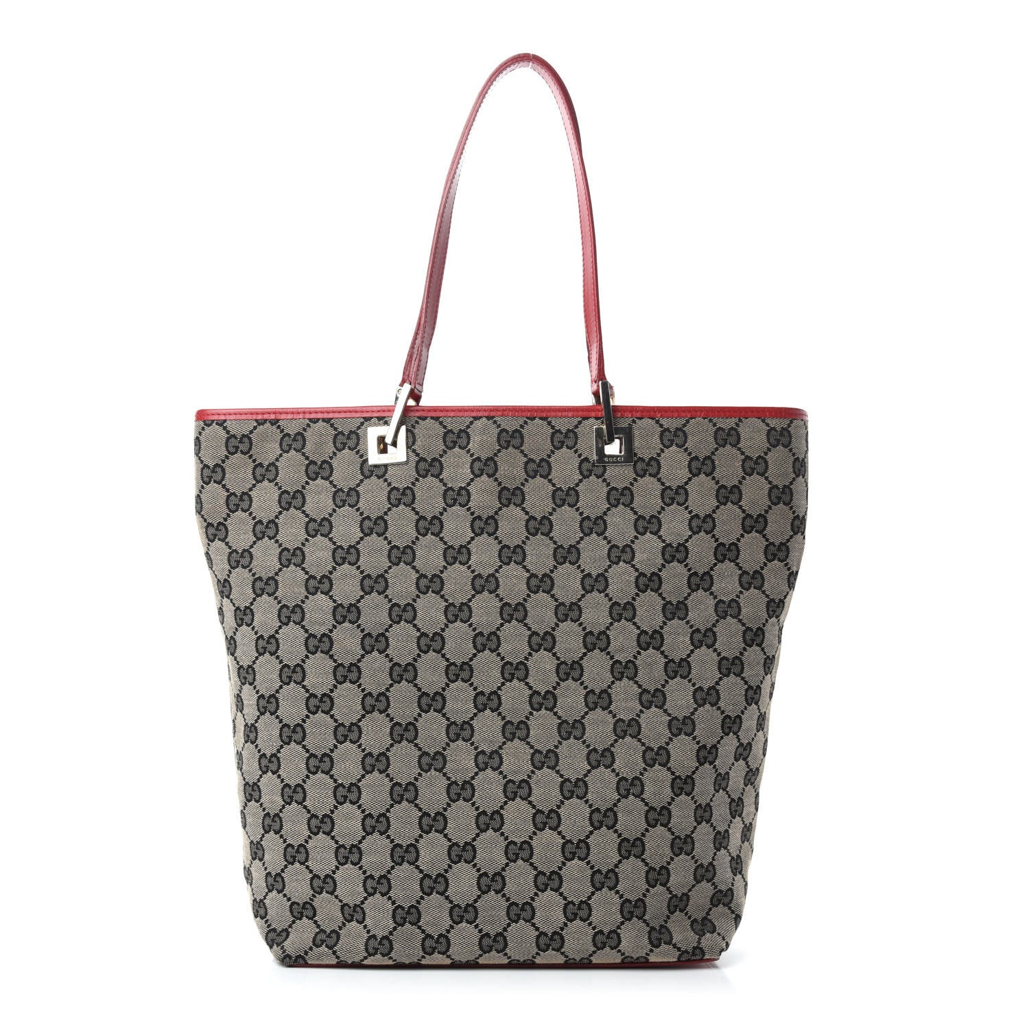 Gucci Monogram Large Bucket Tote Navy Red 1 of 12