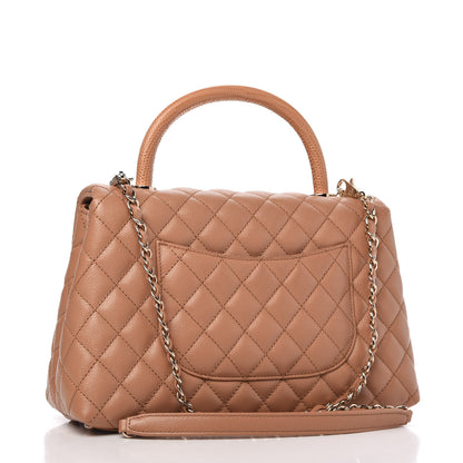 Chanel Caviar Lizard Embossed Quilted Small Coco Handle Flap Brown 2 of 10