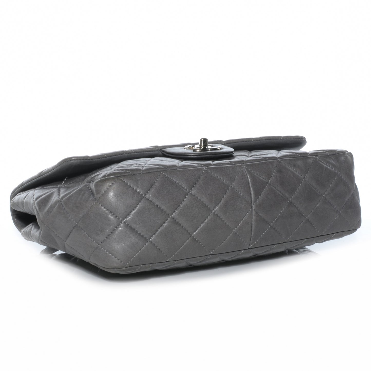 Lambskin Jumbo Single Flap Grey