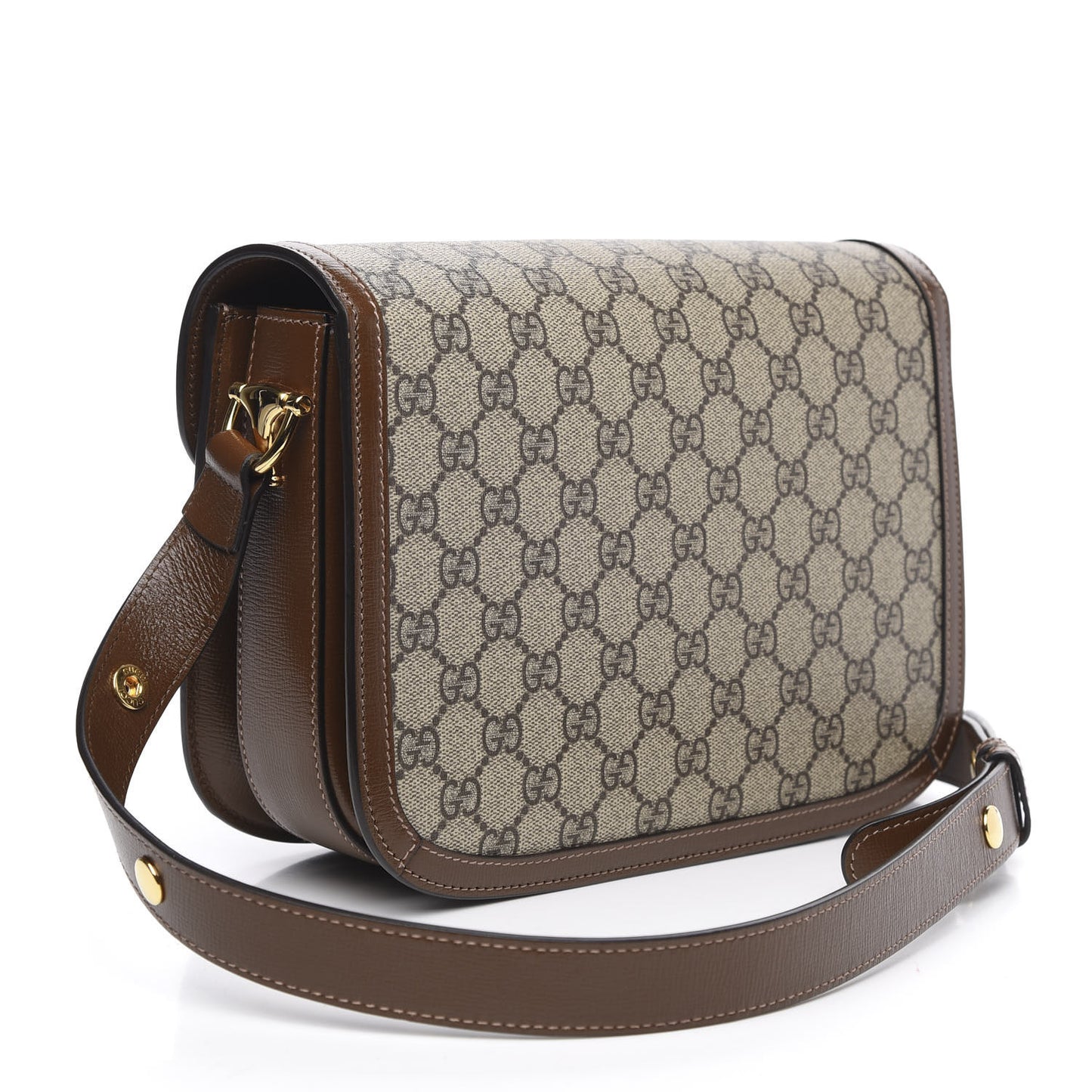 GG Supreme Monogram Horsebit 1955 Shoulder Bag Beige Brown Sugar