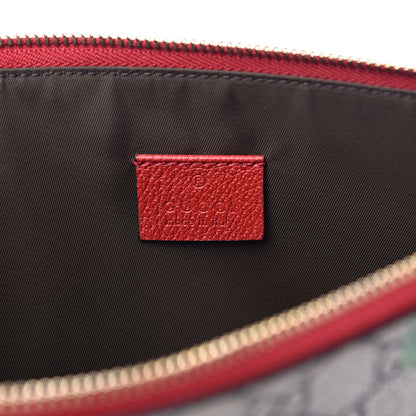 Gucci GG Supreme Monogram Tian Large Zip Pouch Beige Multicolor Red 5 of 7