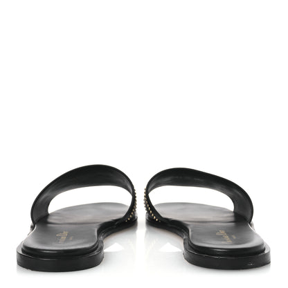 Christian Dior Calfskin Studded Dway Slide Sandals 39.5 Black 6 of 15